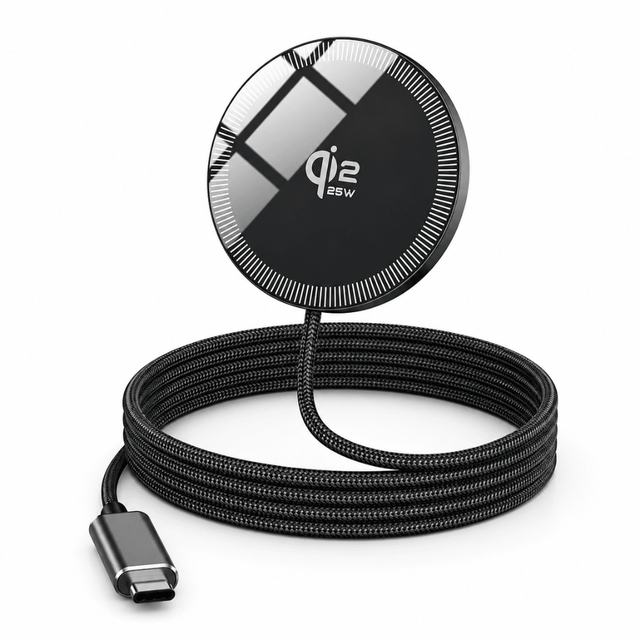 Carregador MagSafe Qi2 25W com Cabo Reforçado - Minimal Cases
