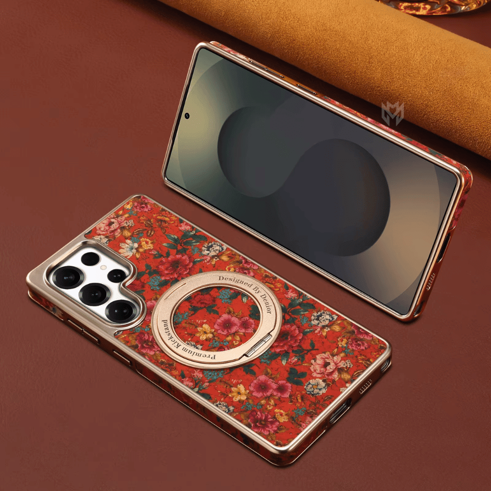 Case Samsung Cortiça Floral e Suporte 360° - Minimal Cases