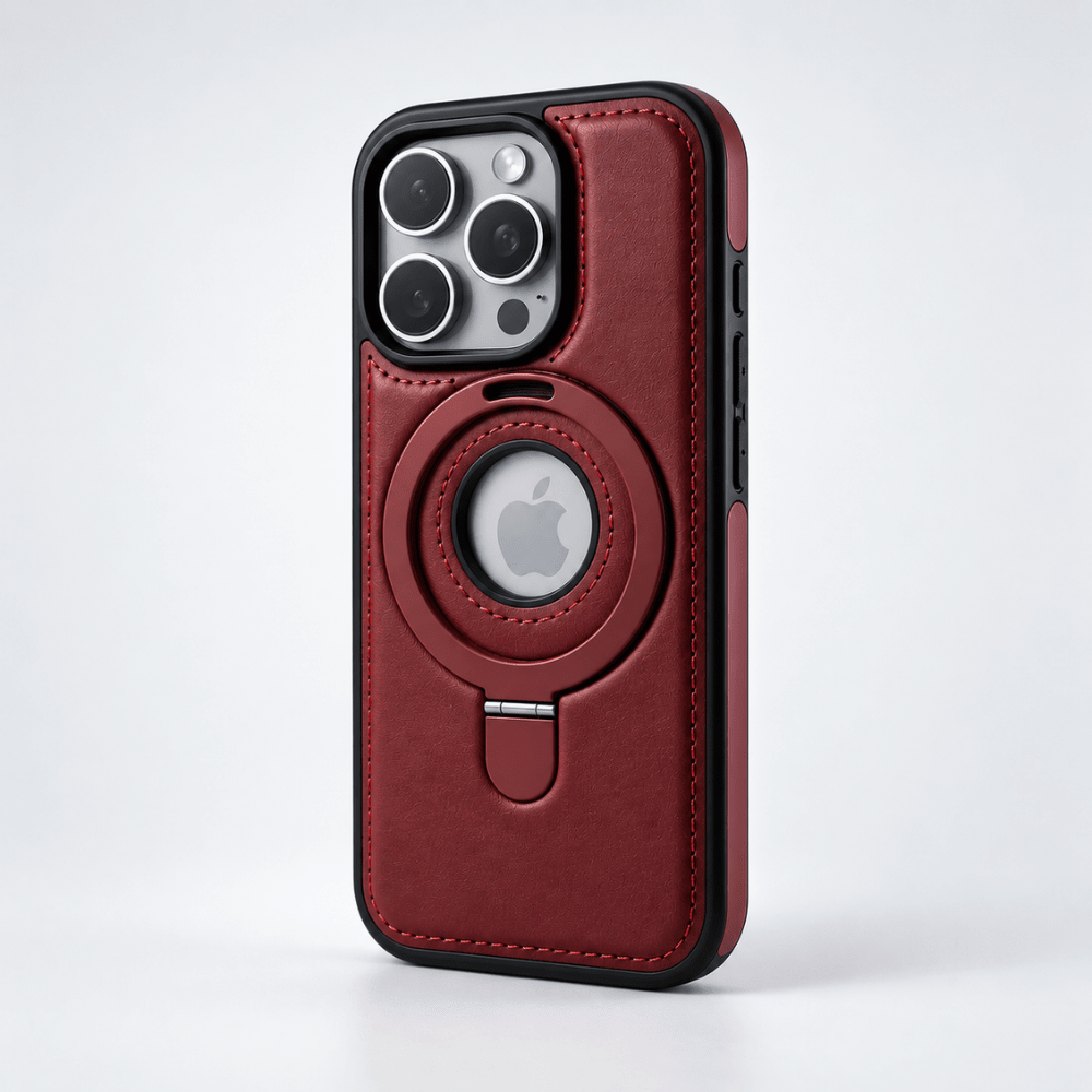Case iPhone em couro e suporte magnético flexível MagSafe - Minimal Cases