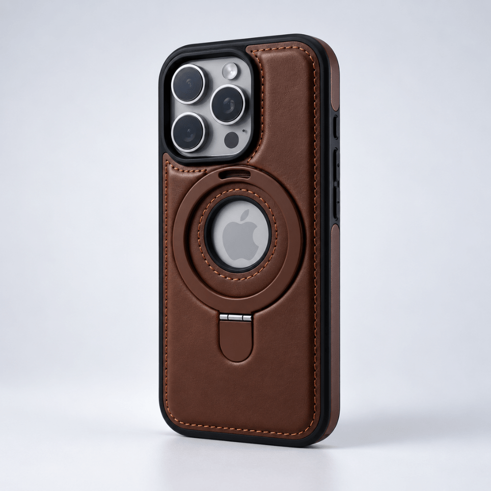 Case iPhone em couro e suporte magnético flexível MagSafe - Minimal Cases