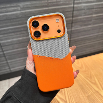 Case iPhone em Tecido e Couro Minimalista