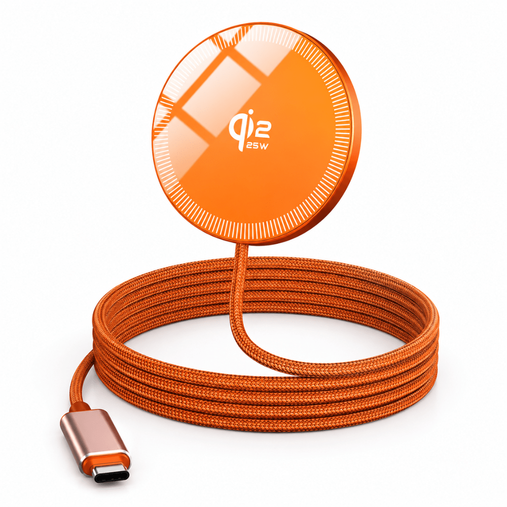 Carregador MagSafe Qi2 25W com Cabo Reforçado - Minimal Cases