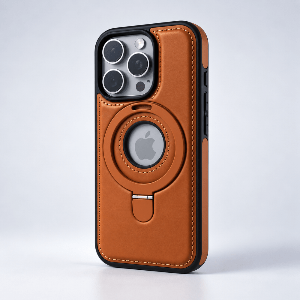 Case iPhone em couro e suporte magnético flexível MagSafe - Minimal Cases