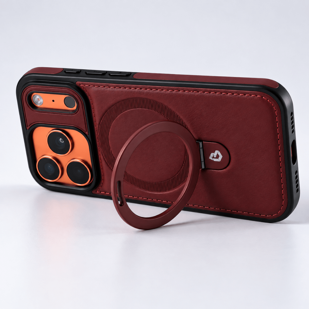 Case iPhone em couro e suporte magnético flexível MagSafe - Minimal Cases