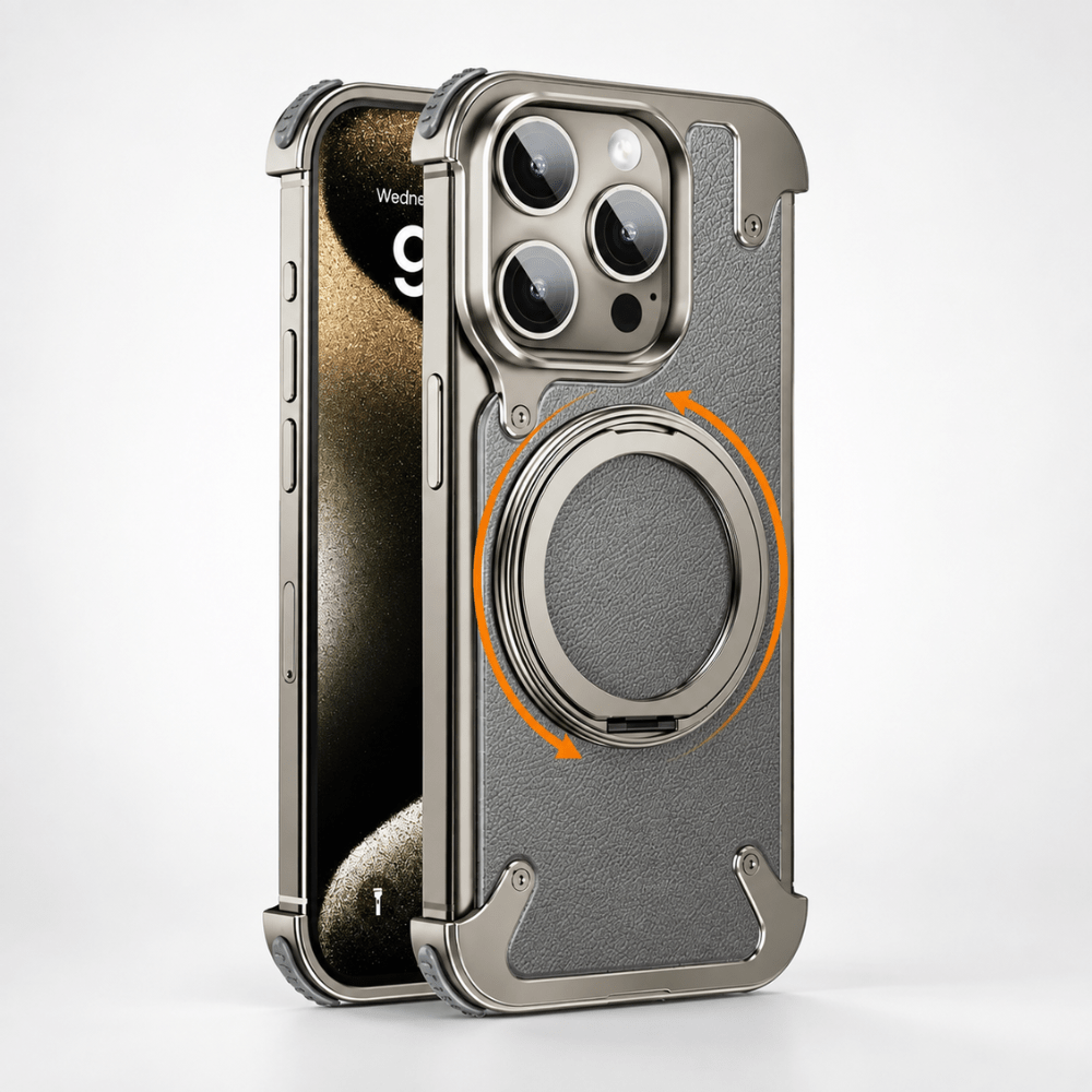Capa iPhone MagSafe Magnética de Alumínio com Rotação de 360° - Minimal Cases