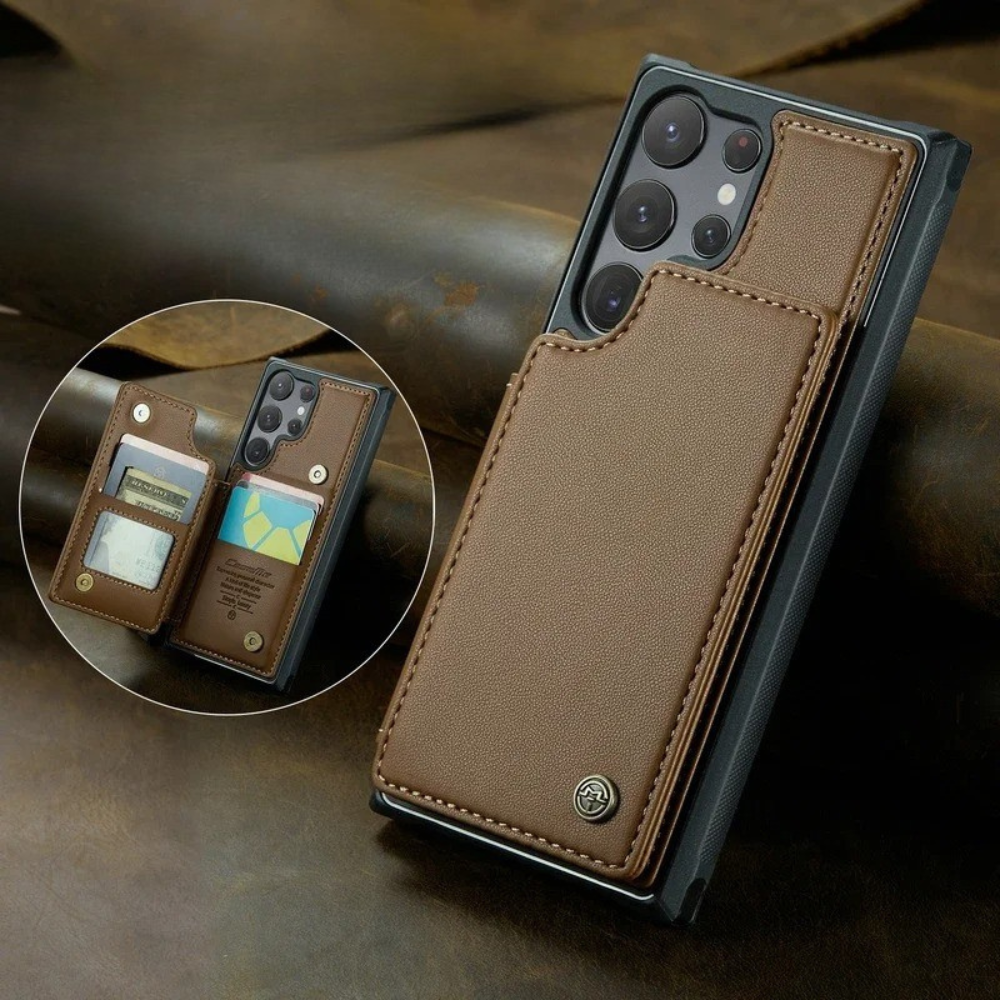 Capa Samsung em Couro com Carteira Magnética