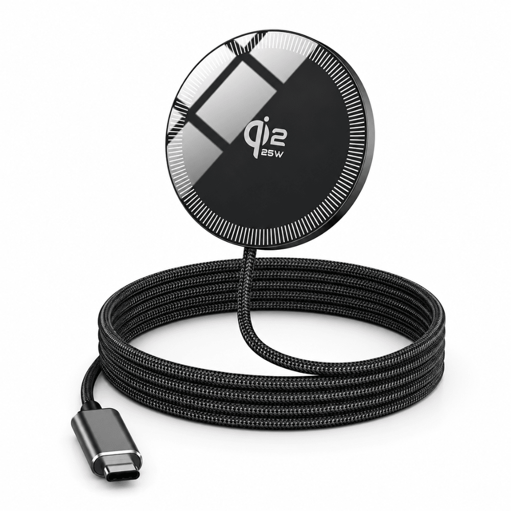 Carregador MagSafe Qi2 25W com Cabo Reforçado - Minimal Cases