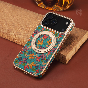Case iPhone Tecido Floral com MagSage Giratório