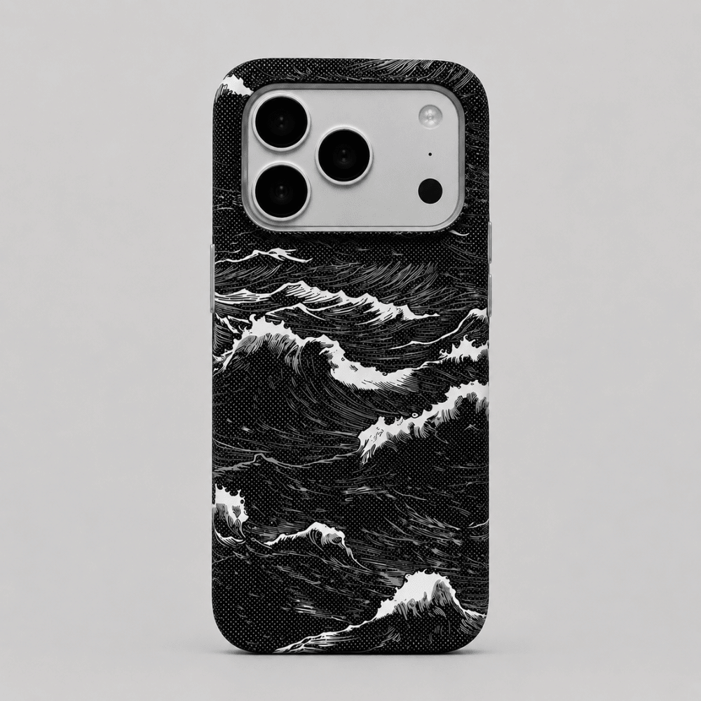 Case iPhone Carbono Design Ondas com MagSafe - Minimal Cases