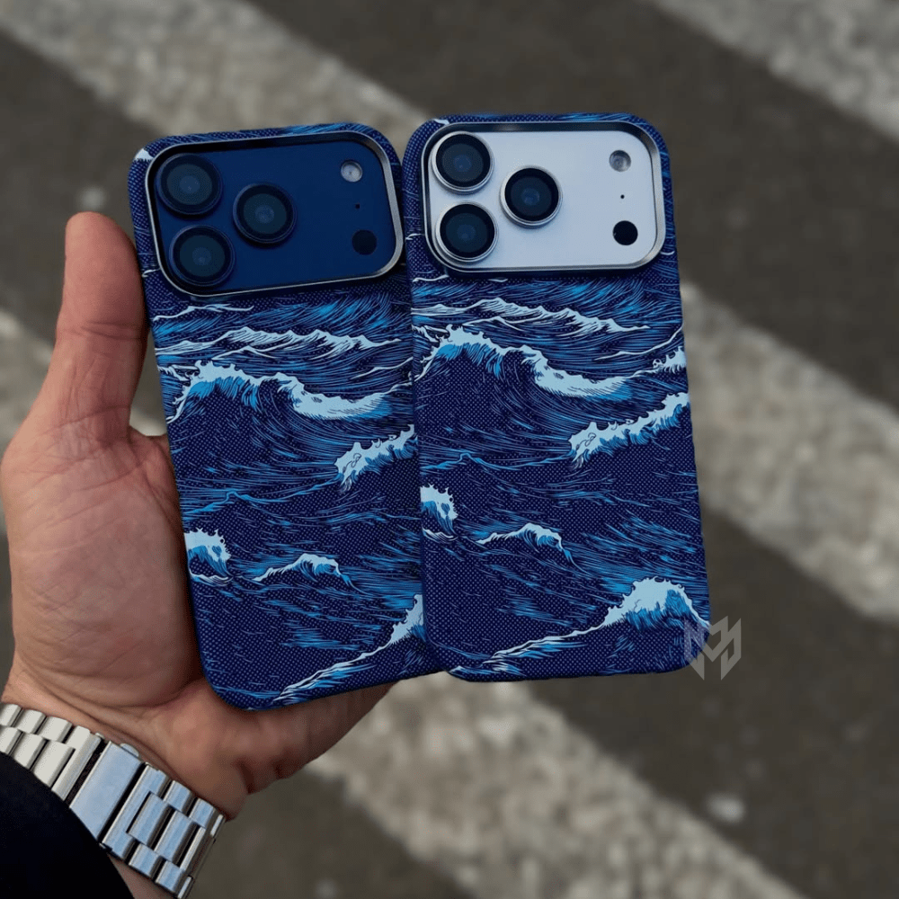 Case iPhone Carbono Design Ondas com MagSafe - Minimal Cases