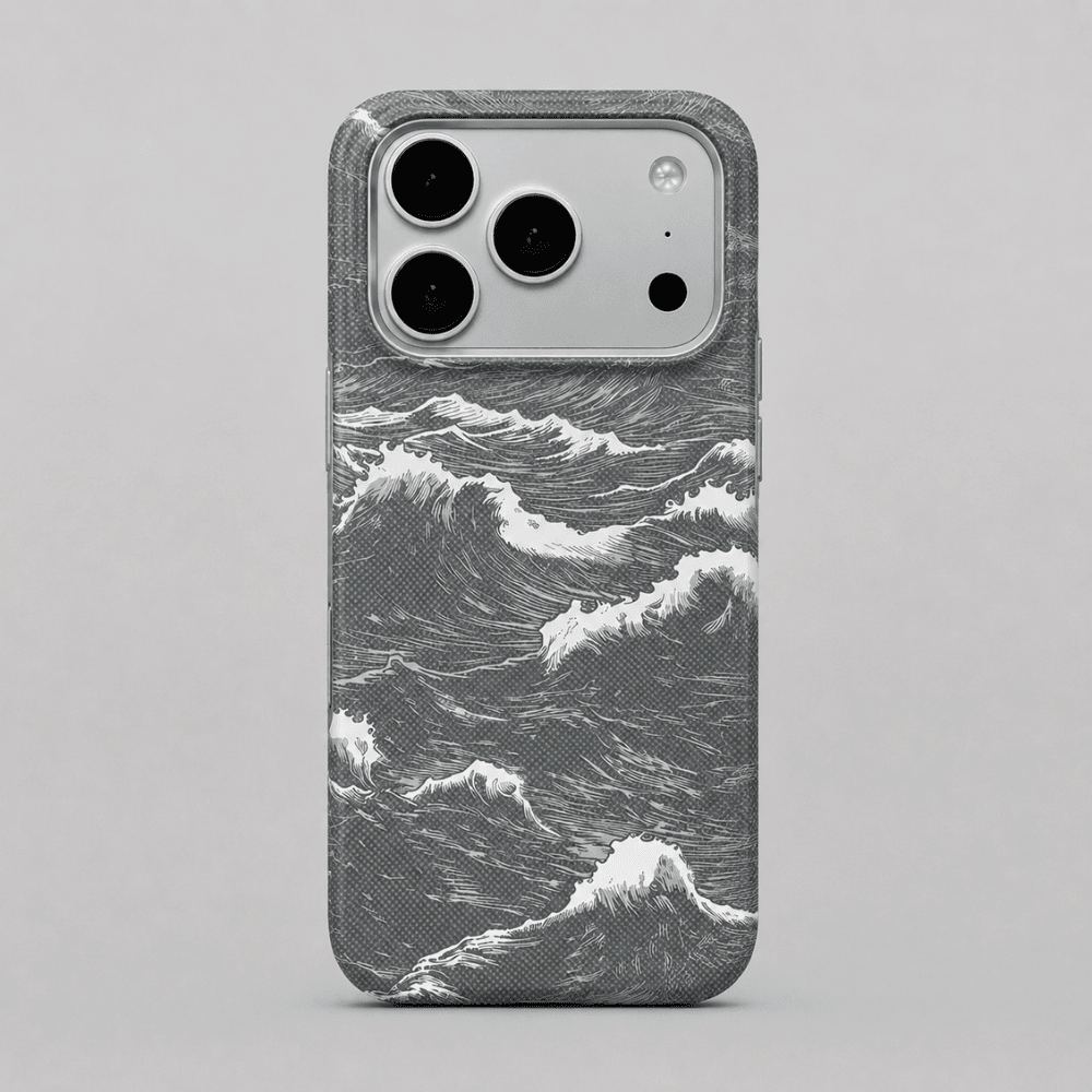 Case iPhone Carbono Design Ondas com MagSafe - Minimal Cases