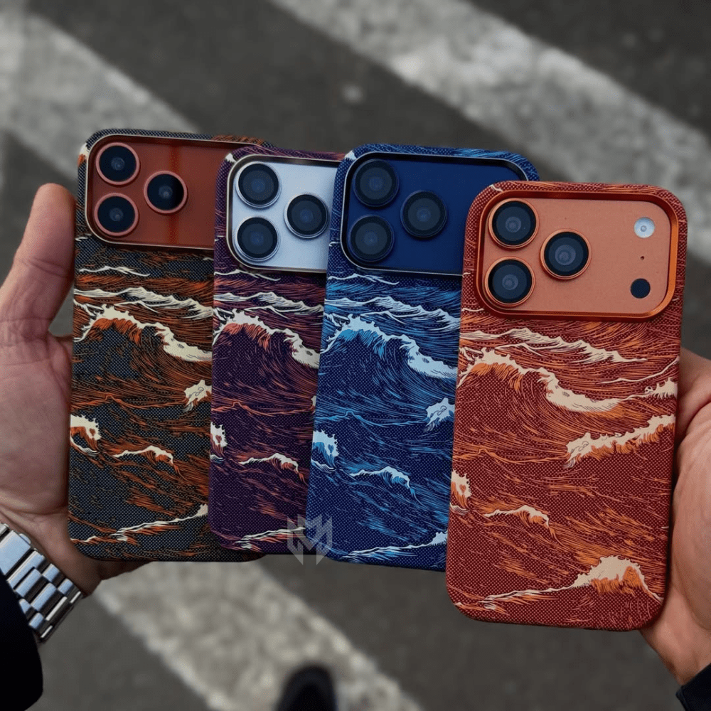 Case iPhone Carbono Design Ondas com MagSafe - Minimal Cases