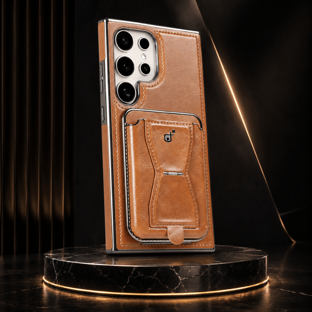 Case Samsung em Couro + Porta-Cartões Magnético - Minimal Cases