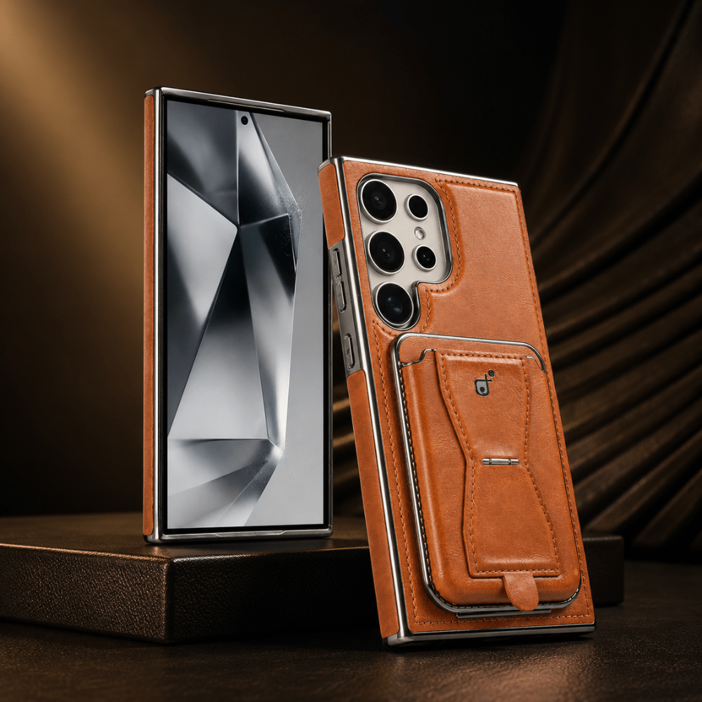 Case Samsung em Couro + Porta-Cartões Magnético - Minimal Cases