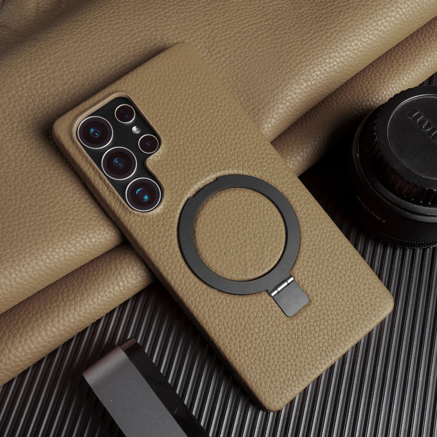 Case Samsung Couro Genuíno e Suporte Dobrável - Minimal Cases