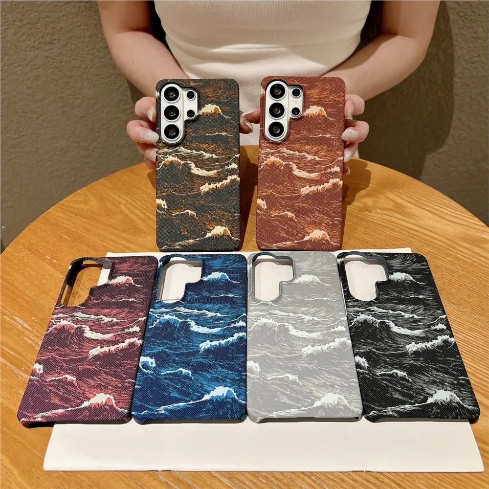 Case Samsung em Carbono Design Ondas do Mar - Minimal Cases