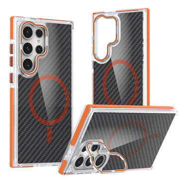 Case Samsung em carbono e proteção dedicada de câmeras + MagSafe