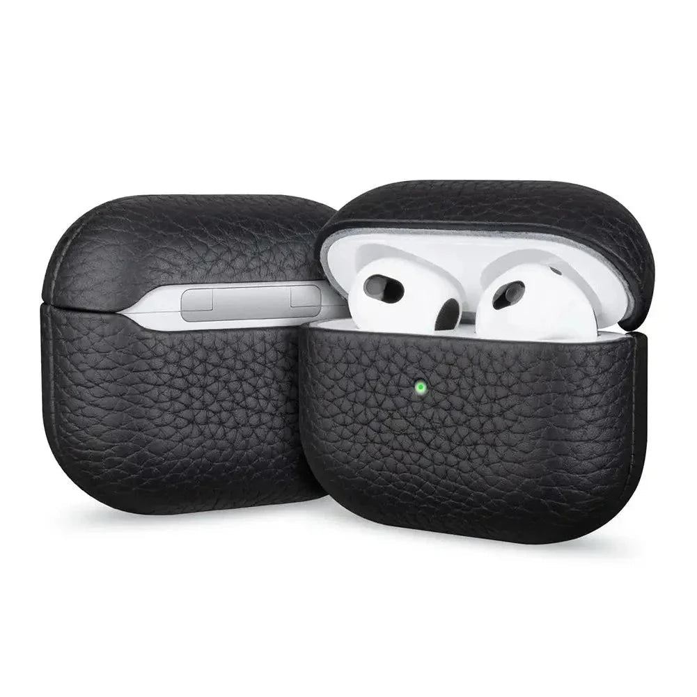 Capa AirPods Couro Genuíno Textura Retro - Minimal Cases