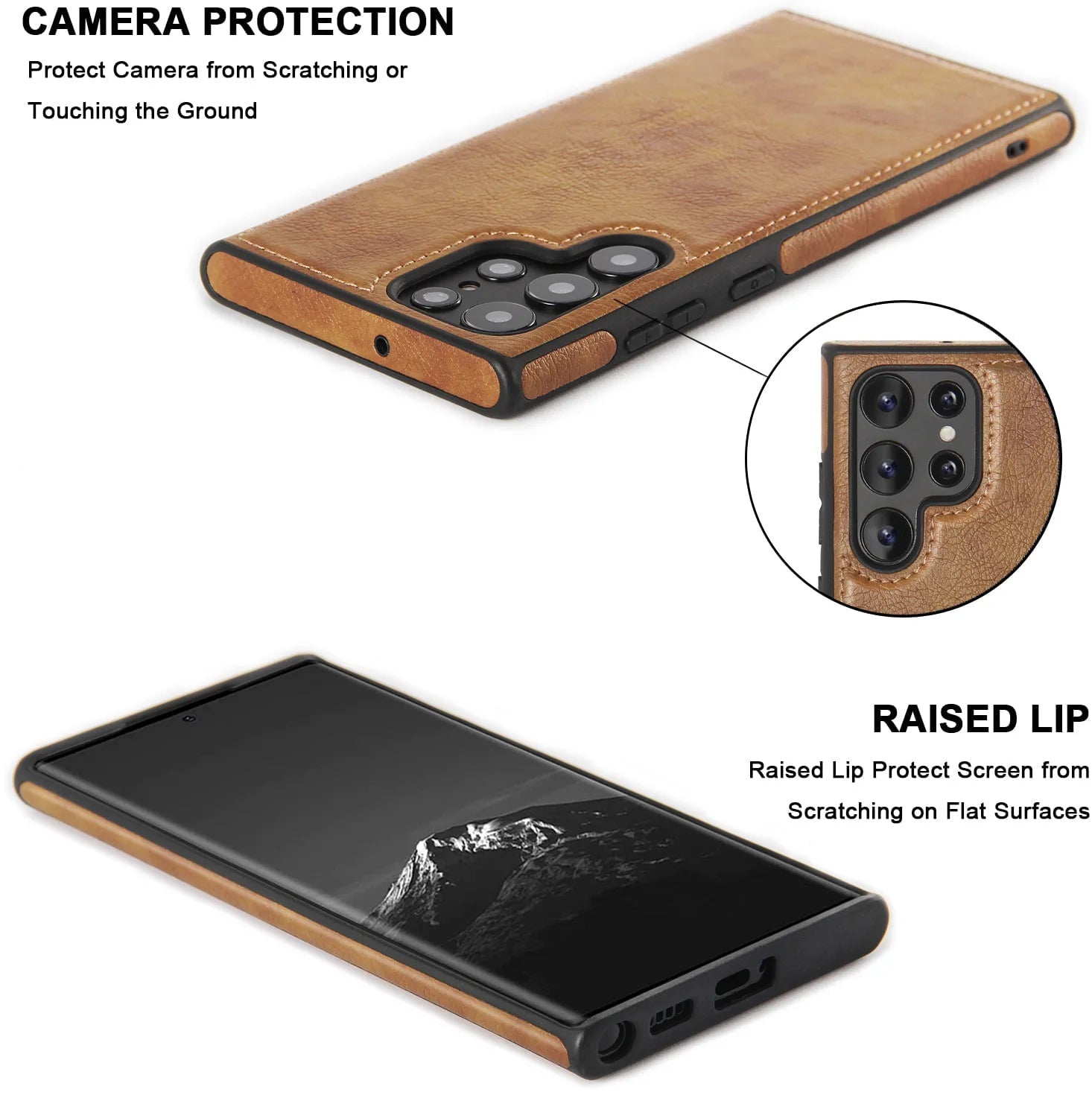 Capa Samsung em Couro Costurado Minimalista - Minimal Cases