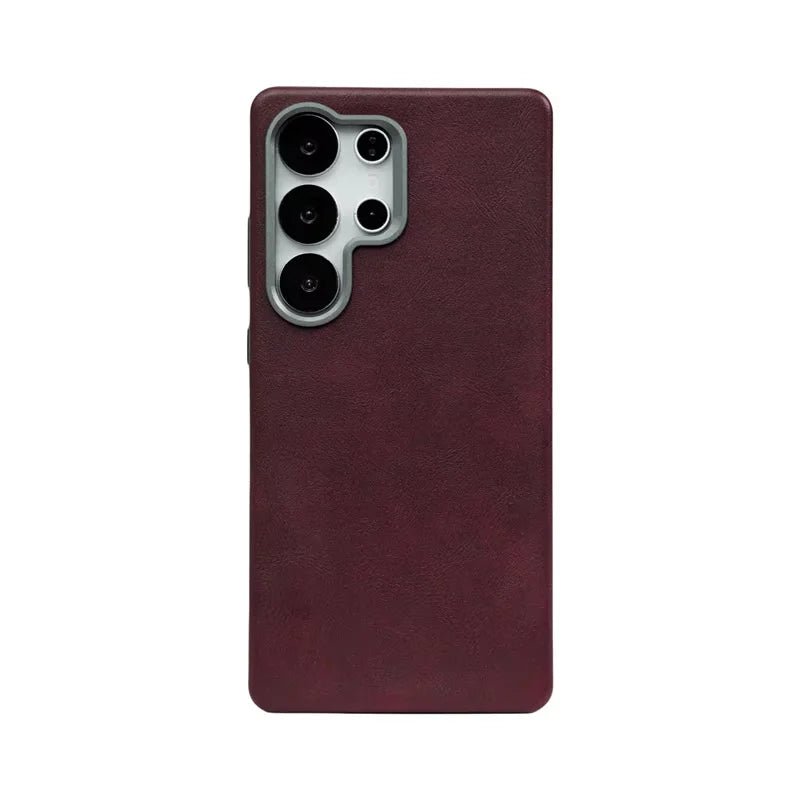 Case Samsung Ultra Couro Retrô com Moldura de Lente - Minimal Cases