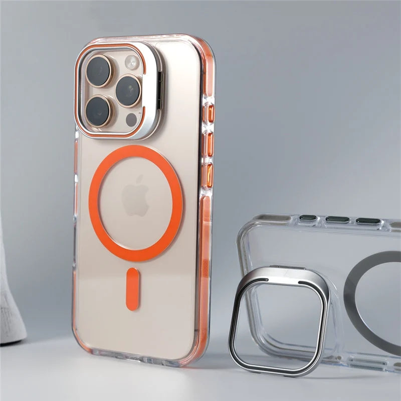 Case iPhone Transparente com MagSafe e suporte reclinável
