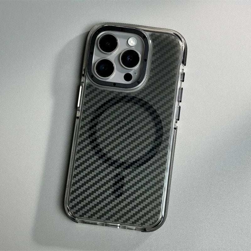 Case iPhone em fibra de carbono exclusiva com MagSafe - Minimal Cases