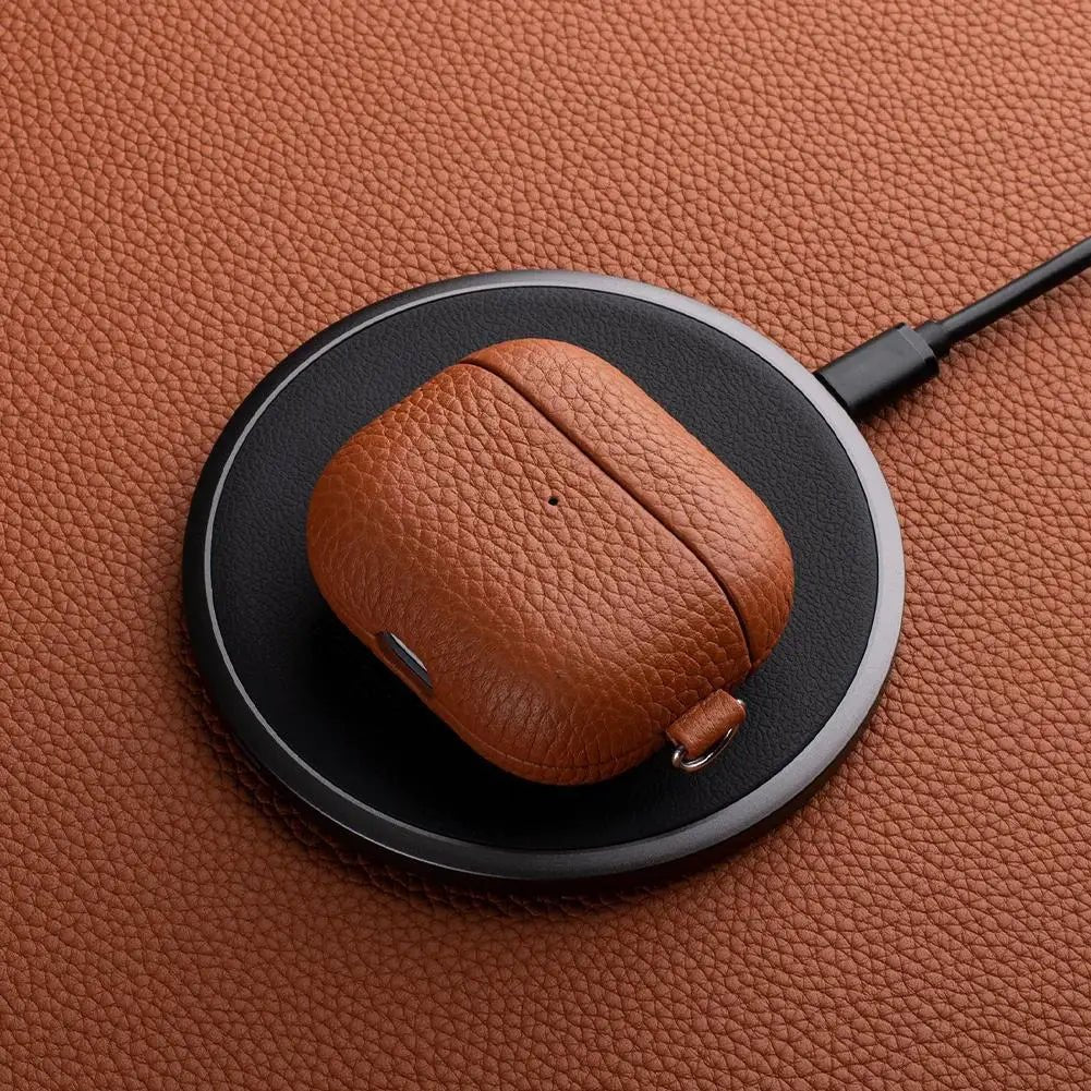 Capa AirPods Couro Genuíno Textura Retro - Minimal Cases