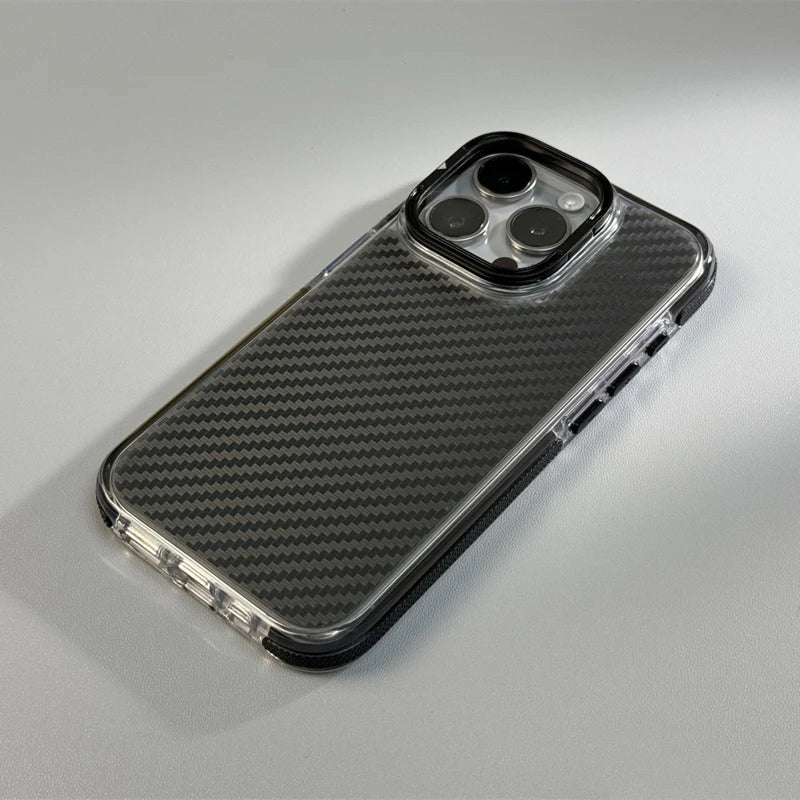 Case iPhone Transparente com Fibra de Carbono e Carregamento MagSafe - Minimal Cases