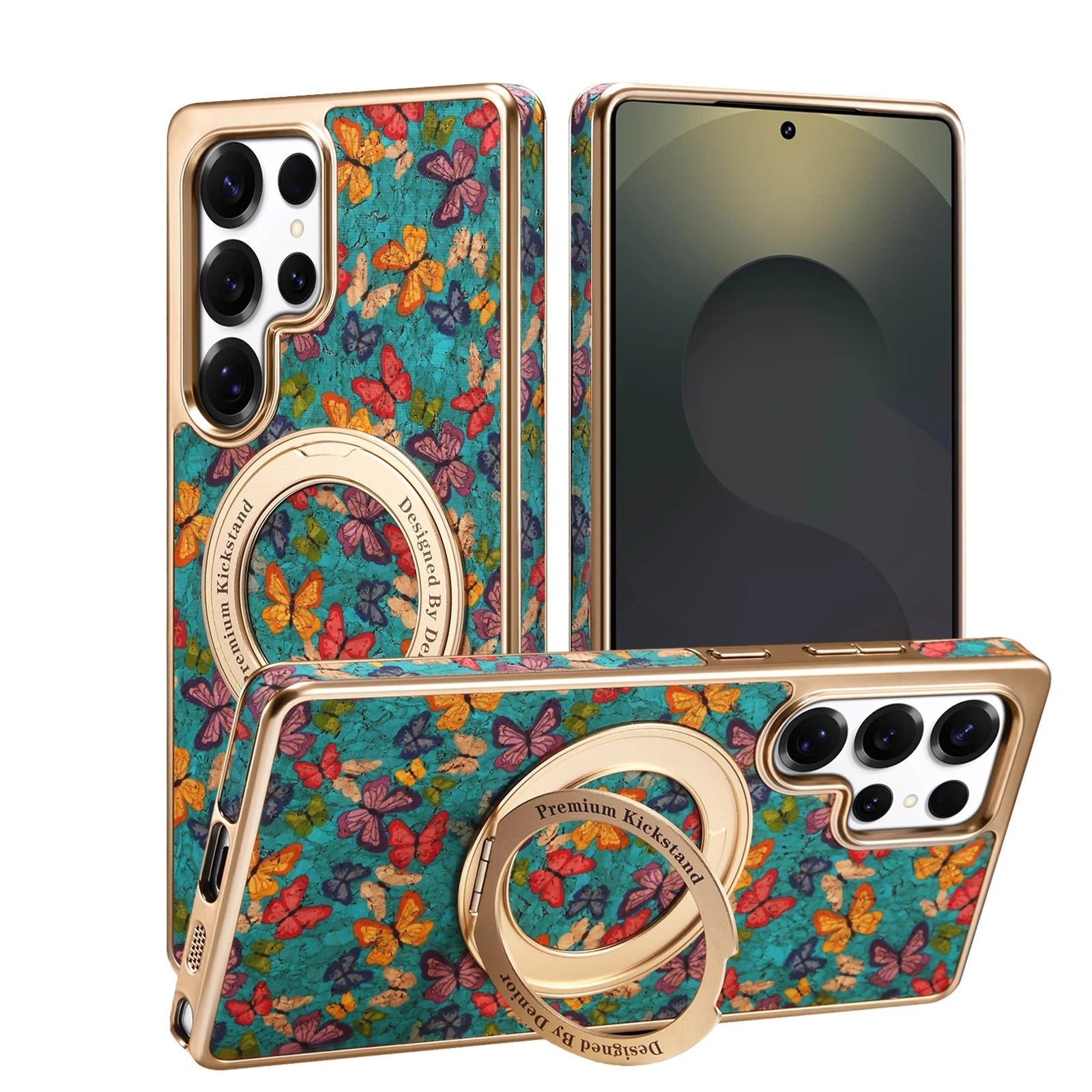 Case Samsung Cortiça Floral e Suporte 360° - Minimal Cases