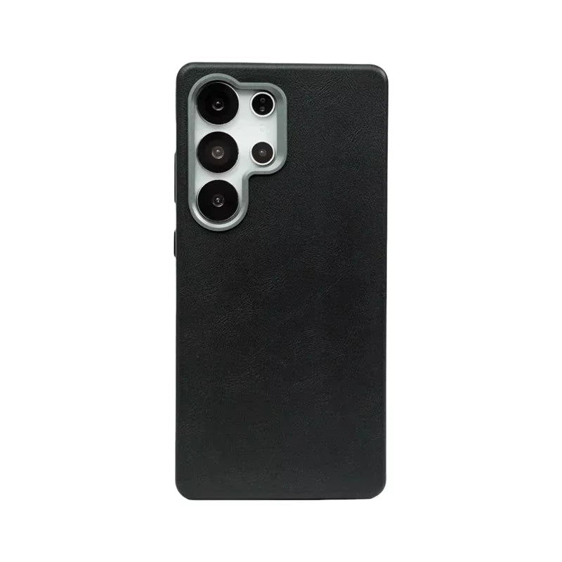 Case Samsung Ultra Couro Retrô com Moldura de Lente - Minimal Cases