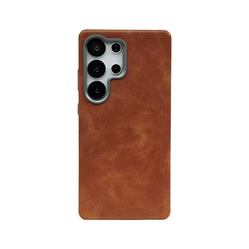 Case Samsung Ultra Couro Retrô com Moldura de Lente - Minimal Cases