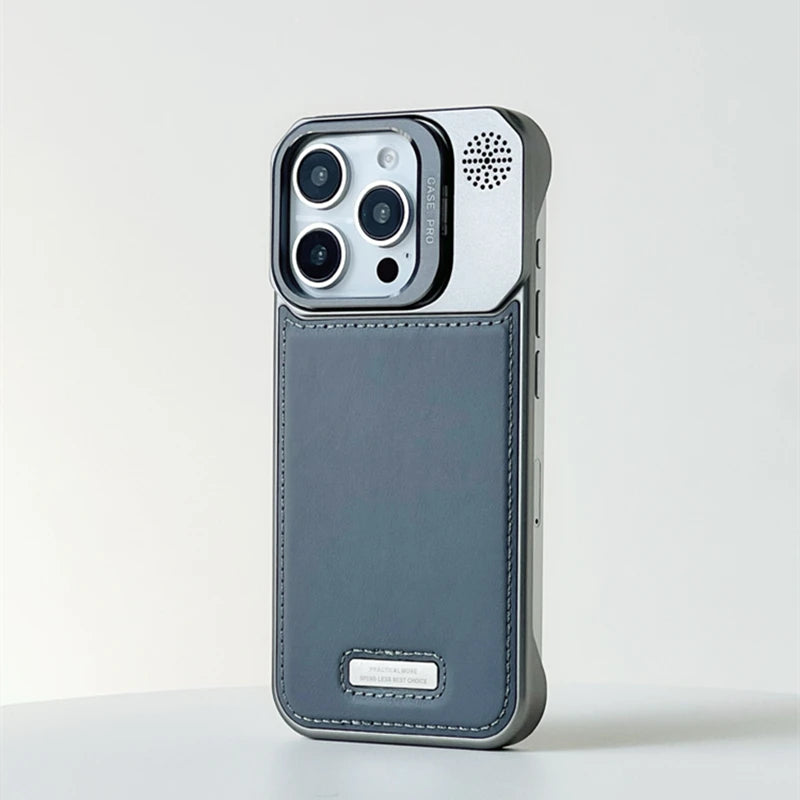 Case iPhone em Metal com revertimento em Couro e Carregamento MagSafe - Minimal Cases