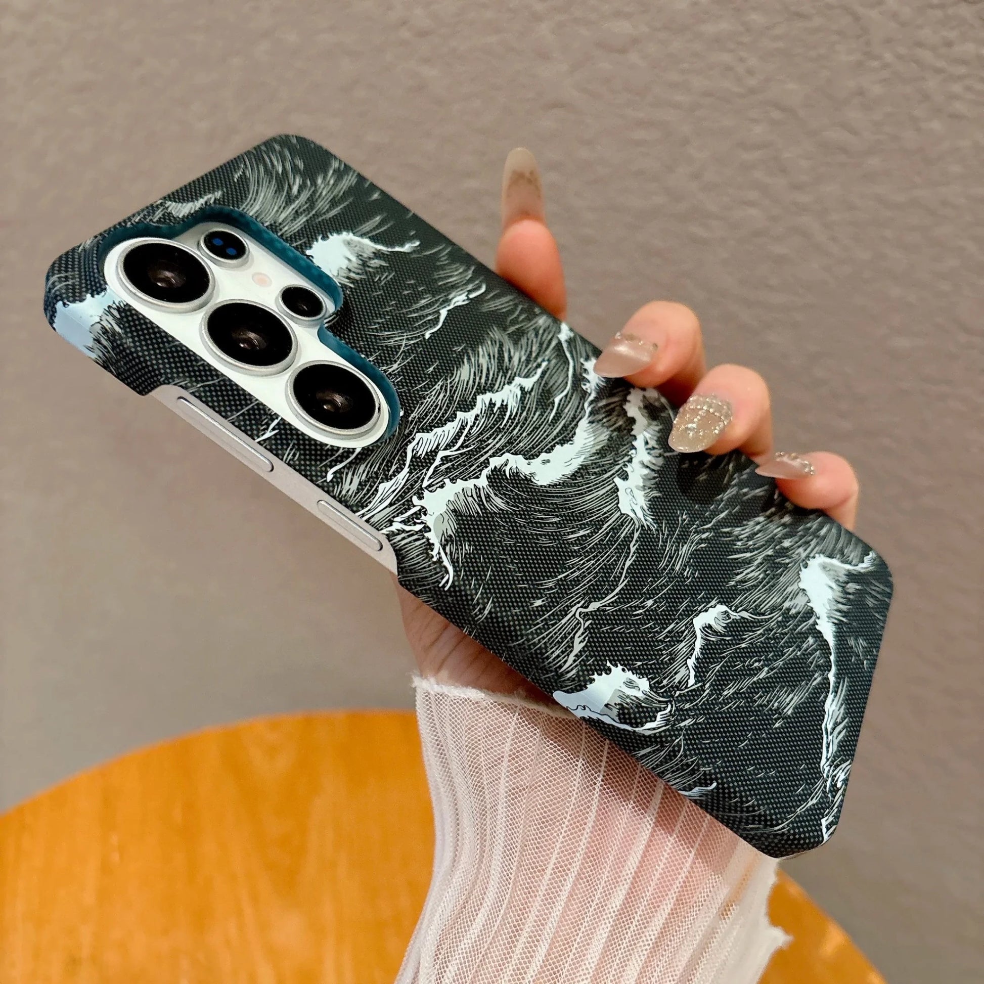 Case Samsung em Carbono Design Ondas do Mar - Minimal Cases