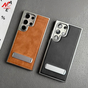 Case Samsung em Couro Genuíno com Suporte Dobrável