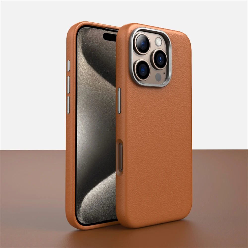 Case Iphone em Couro com Design Minimalista e Carregamento MagSafe - Minimal Cases