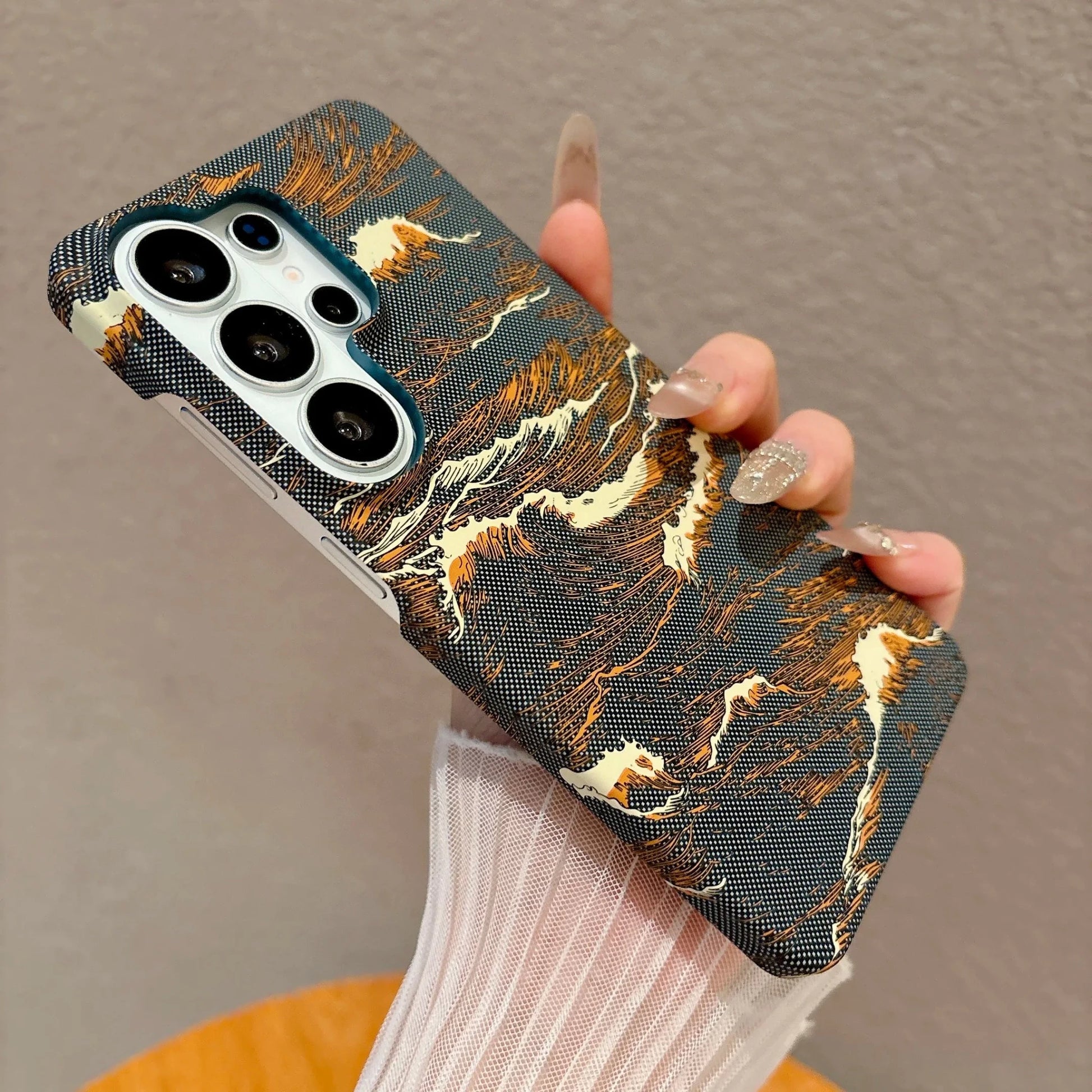 Case Samsung em Carbono Design Ondas do Mar - Minimal Cases