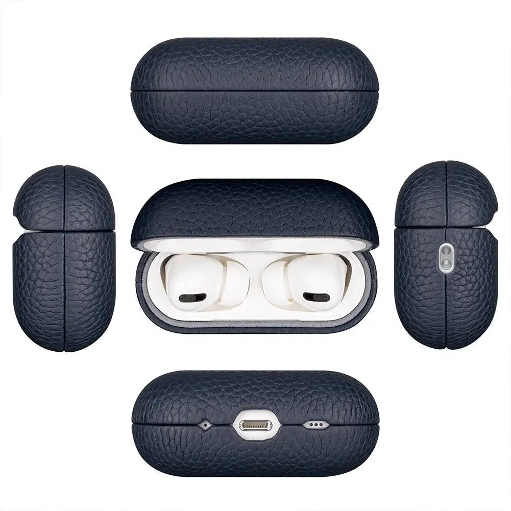 Capa AirPods Couro Genuíno Textura Retro - Minimal Cases