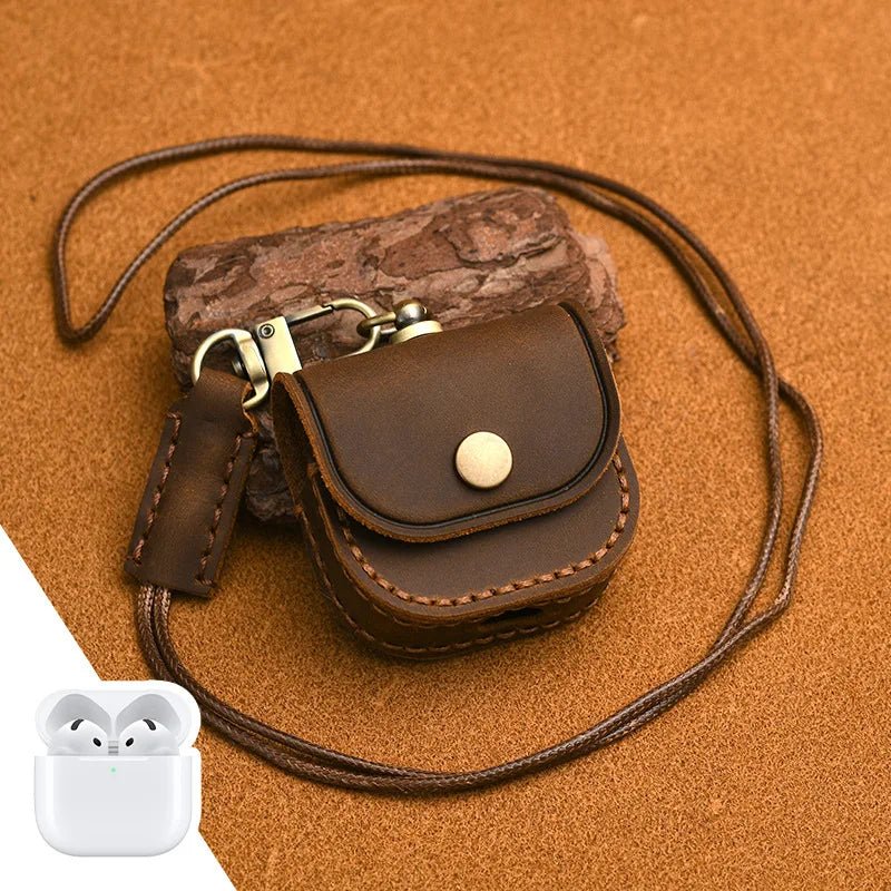 Capa AirPods Couro Genuíno com Cordão - Minimal Cases
