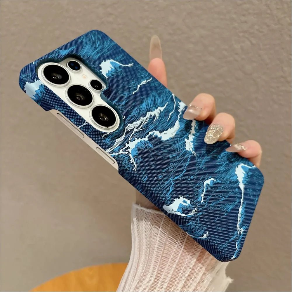 Case Samsung em Carbono Design Ondas do Mar - Minimal Cases