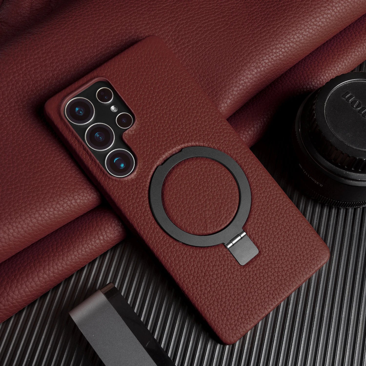 Case Samsung Couro Genuíno e Suporte Dobrável - Minimal Cases