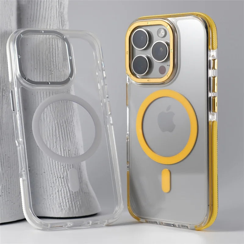 Case iPhone Transparente com Design Minimalista e Carregamento MagSafe