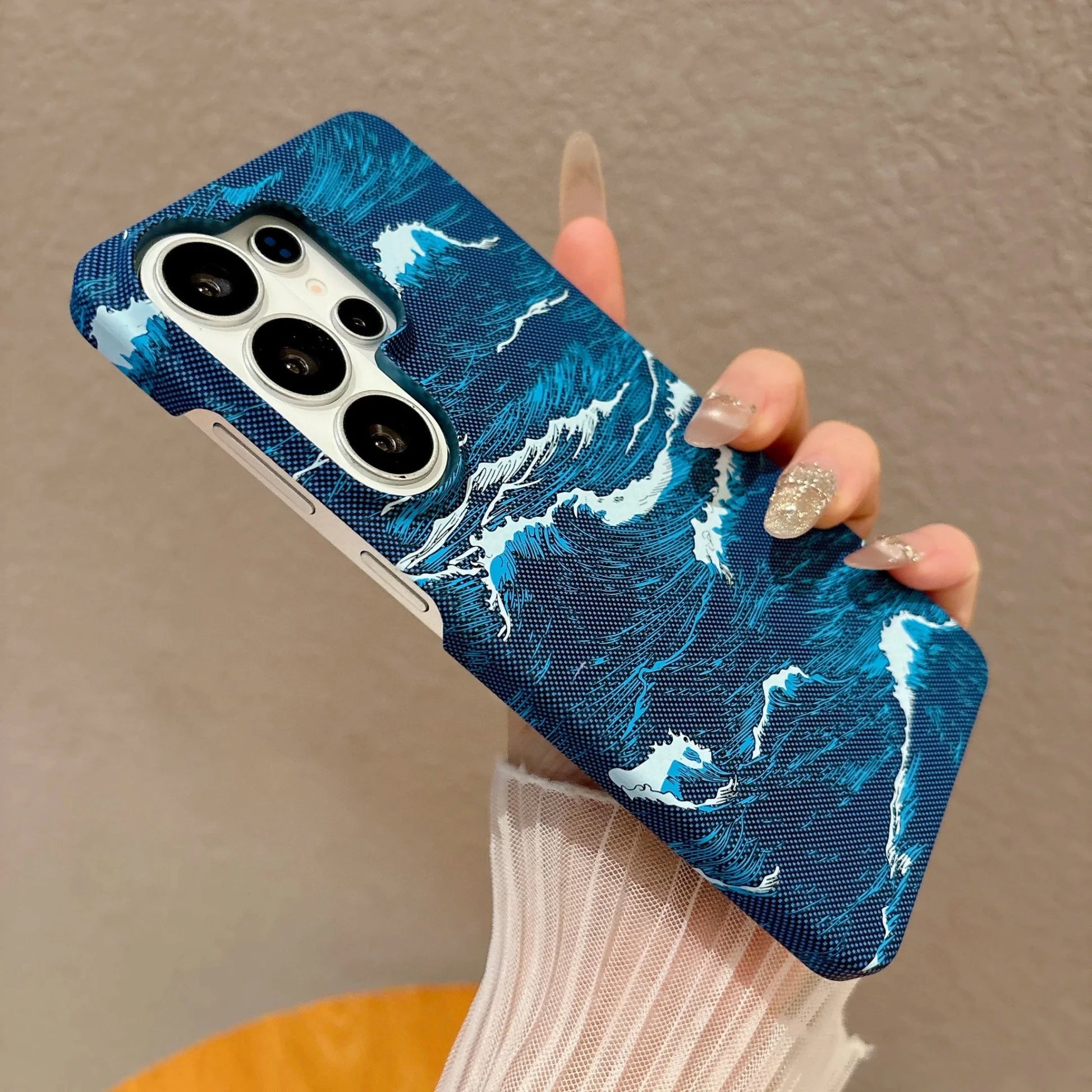 Case Samsung em Carbono Design Ondas do Mar - Minimal Cases