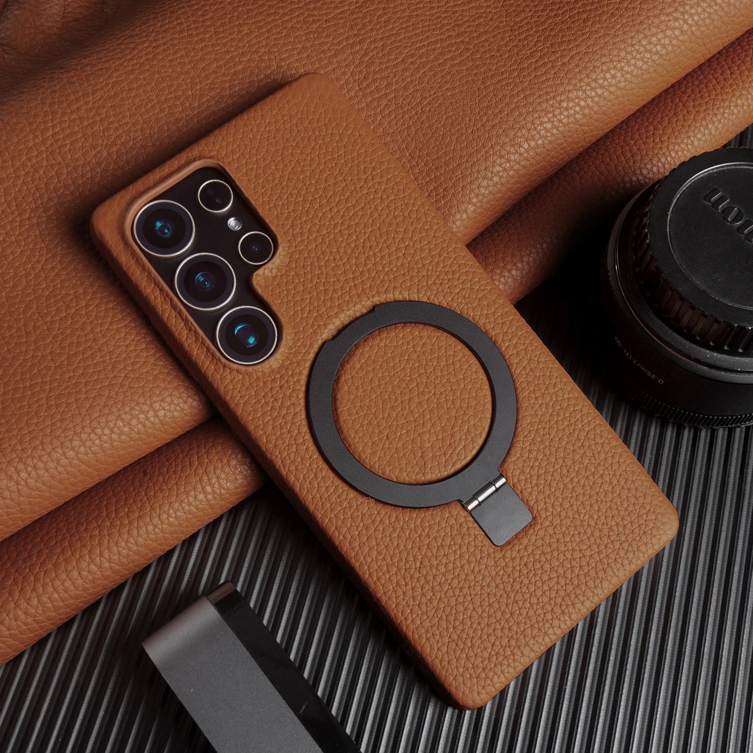 Case Samsung Couro Genuíno e Suporte Dobrável - Minimal Cases