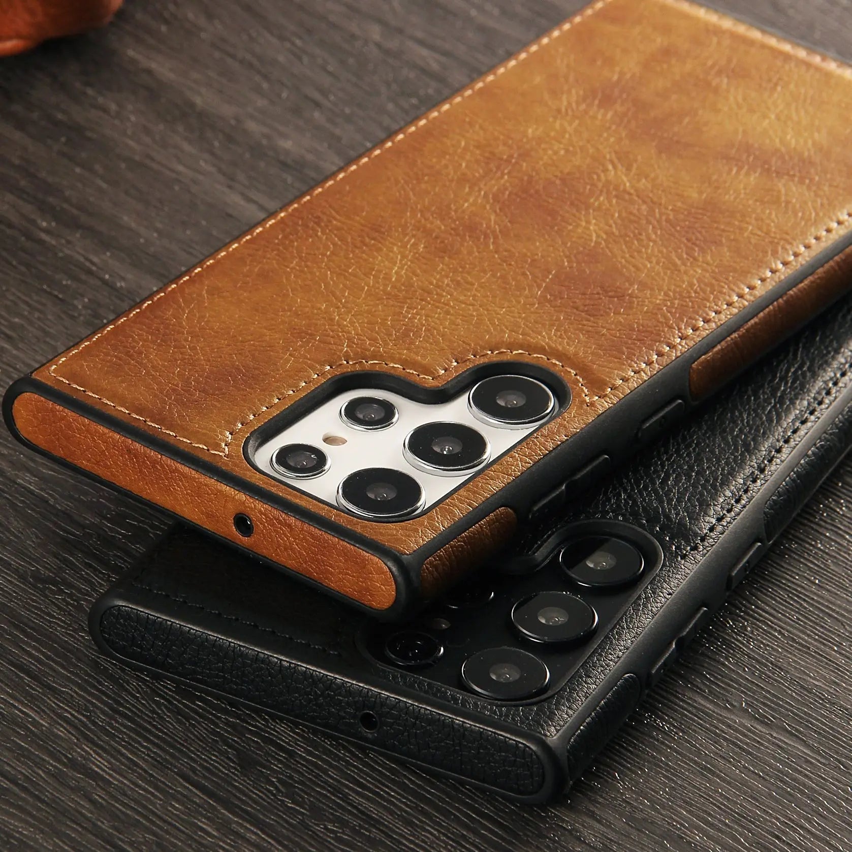 Capa Samsung em Couro Costurado Minimalista - Minimal Cases