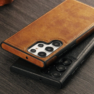 Capa Samsung em Couro Costurado Minimalista - Minimal Cases