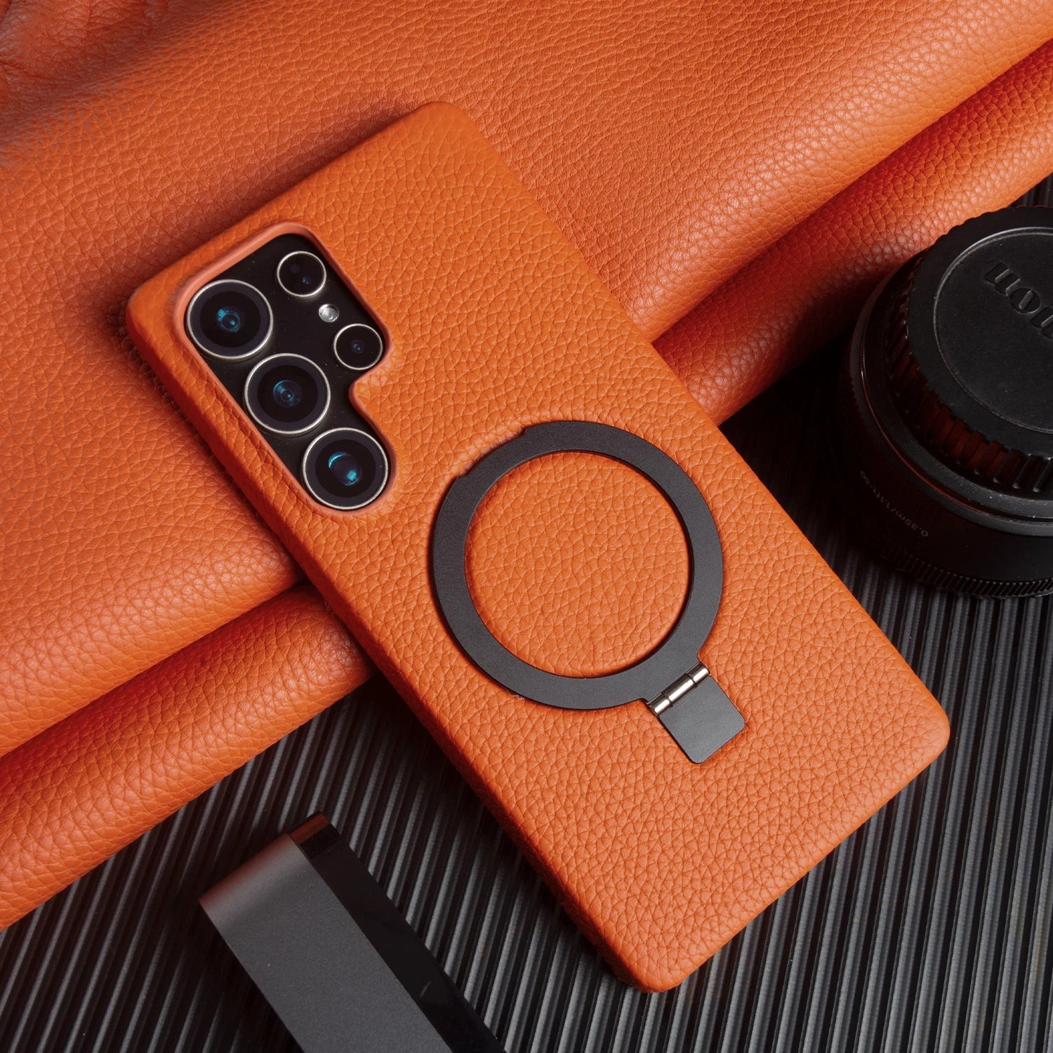 Case Samsung Couro Genuíno e Suporte Dobrável - Minimal Cases