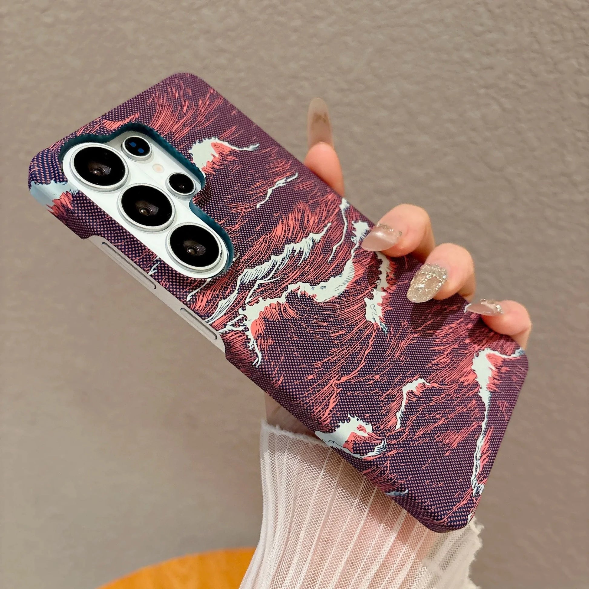Case Samsung em Carbono Design Ondas do Mar - Minimal Cases