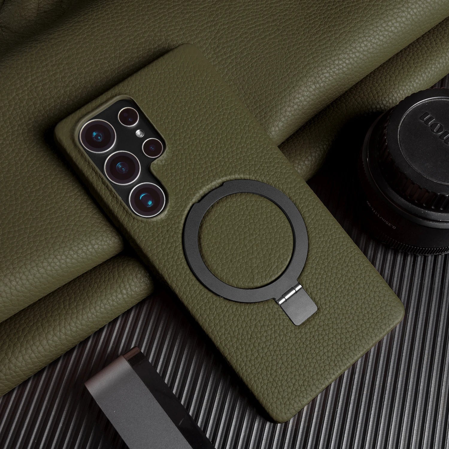 Case Samsung Couro Genuíno e Suporte Dobrável - Minimal Cases
