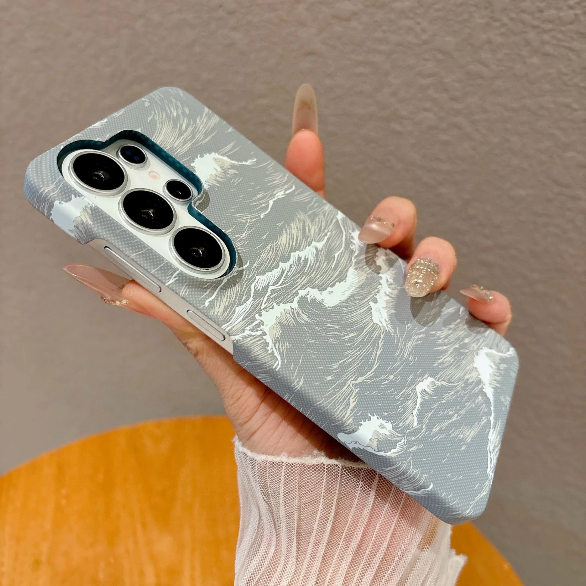 Case Samsung em Carbono Design Ondas do Mar - Minimal Cases