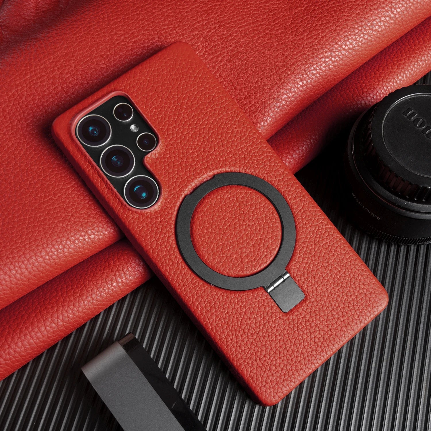 Case Samsung Couro Genuíno e Suporte Dobrável - Minimal Cases